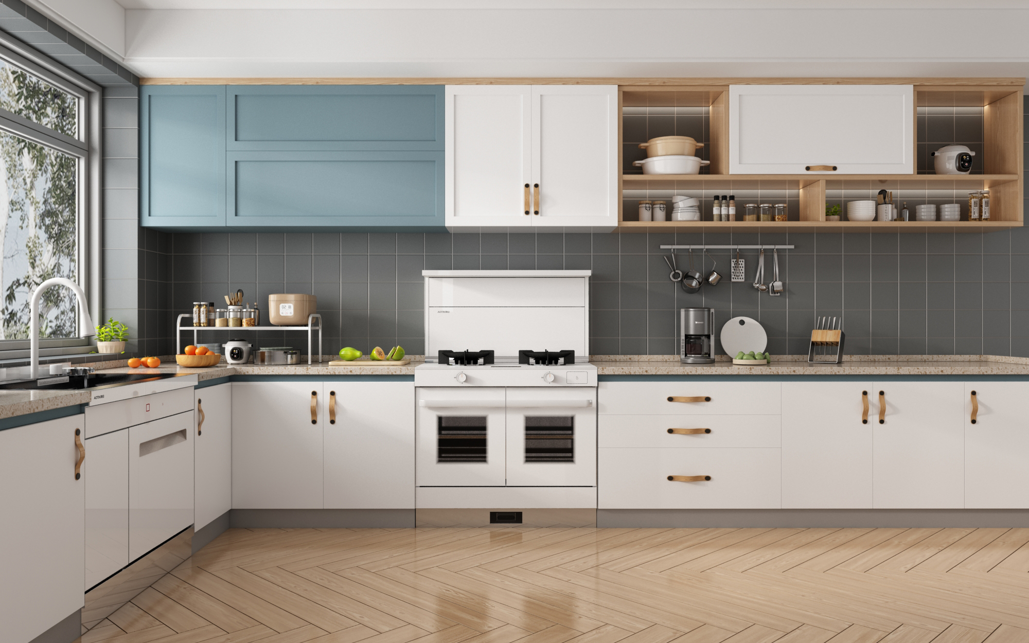 化繁为简的空间设计，奥田智能集成厨电让厨房生活成为美味艺术！