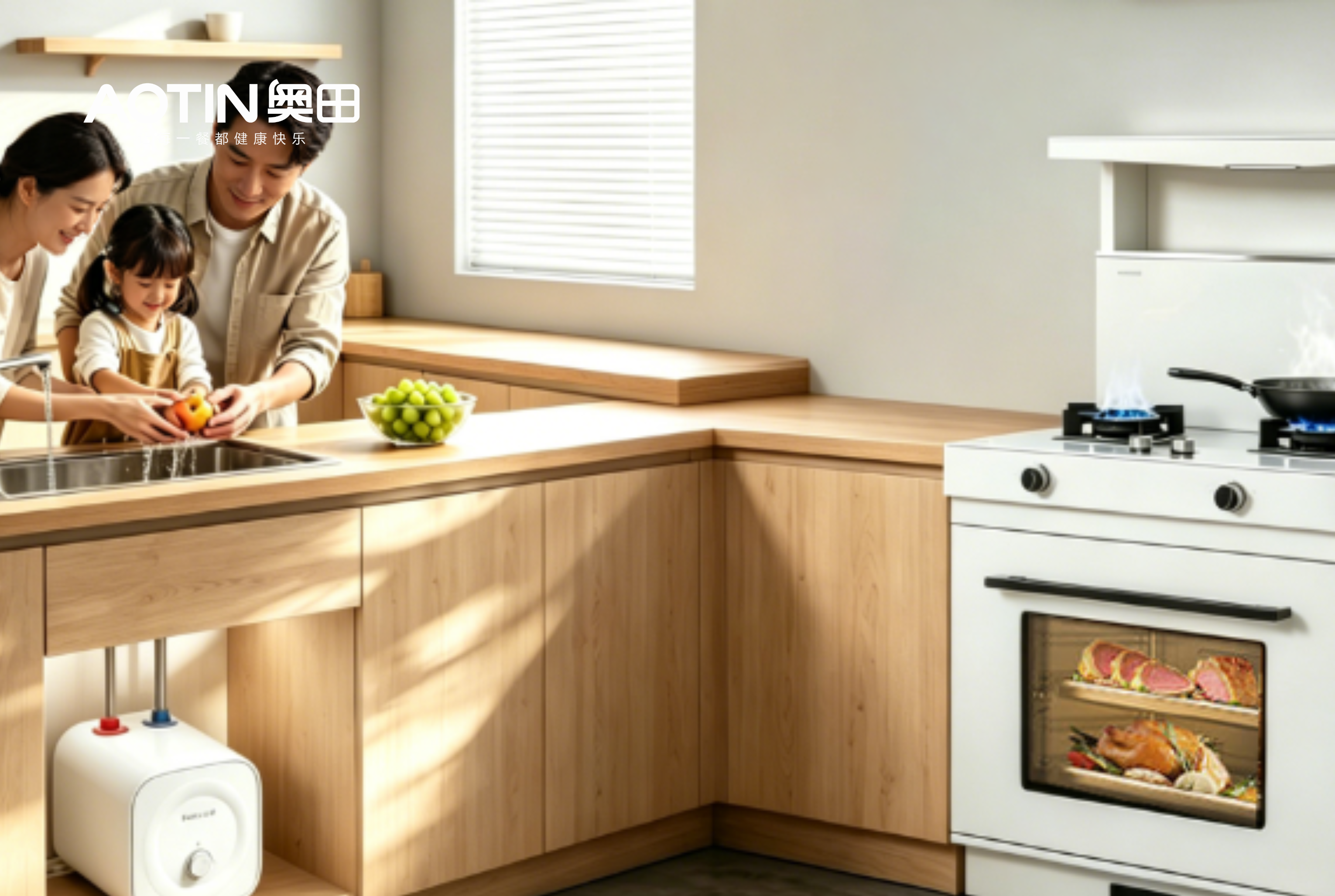 全屋白色厨电套装｜一套配齐厨卫四大件，奶油风厨房标配